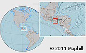 Gray Location Map of Piraera, highlighted parent region, within the entire country, hill shading