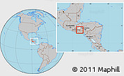 Gray Location Map of Piraera, highlighted parent region, within the entire country