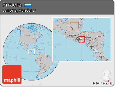 Gray Location Map of Piraera, highlighted parent region