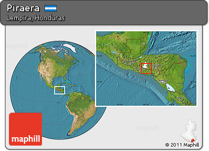 Satellite Location Map of Piraera, highlighted parent region