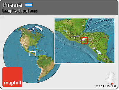 Satellite Location Map of Piraera, highlighted parent region