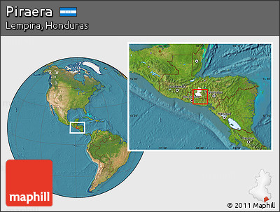 Satellite Location Map of Piraera, highlighted parent region