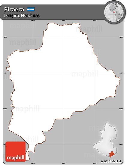 Gray Simple Map of Piraera, cropped outside