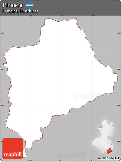 Gray Simple Map of Piraera, cropped outside