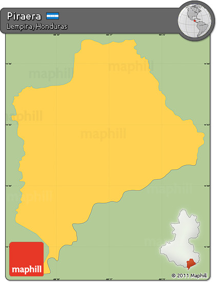 Savanna Style Simple Map of Piraera, single color outside