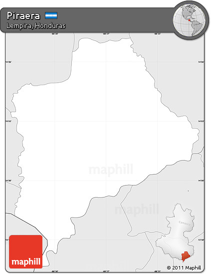 Silver Style Simple Map of Piraera
