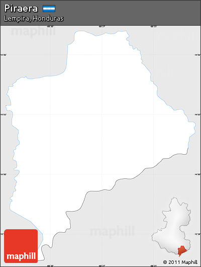Silver Style Simple Map of Piraera, single color outside