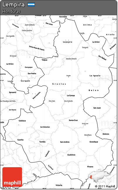 Blank Simple Map of Lempira