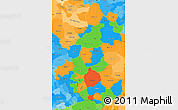 Political Simple Map of Lempira, political shades outside