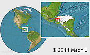 Satellite Location Map of Tomala, highlighted country, highlighted parent region, within the entire country