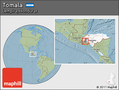 Savanna Style Location Map of Tomala, highlighted country, highlighted parent region, hill shading