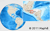 Shaded Relief Location Map of Tomala, highlighted country, within the entire country