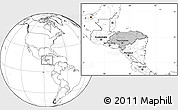 Gray Location Map of Honduras, blank outside