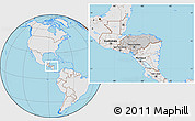 Gray Location Map of Honduras, lighten, desaturated, land only