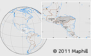 Gray Location Map of Honduras, lighten, desaturated