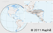 Gray Location Map of Honduras, lighten