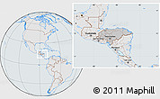 Gray Location Map of Honduras, lighten, semi-desaturated