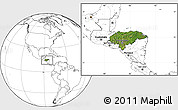 Satellite Location Map of Honduras, blank outside