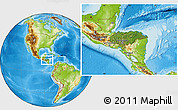 Satellite Location Map of Honduras, physical outside