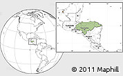 Savanna Style Location Map of Honduras, blank outside