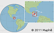 Savanna Style Location Map of Honduras, highlighted continent, within the entire continent