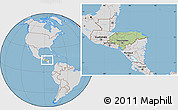 Savanna Style Location Map of Honduras, lighten, desaturated, land only