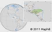 Savanna Style Location Map of Honduras, lighten, desaturated