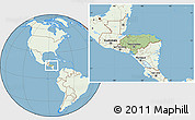 Savanna Style Location Map of Honduras, lighten, land only