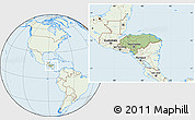 Savanna Style Location Map of Honduras, lighten