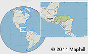 Savanna Style Location Map of Honduras, lighten, semi-desaturated, land only