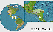 Savanna Style Location Map of Honduras, satellite outside