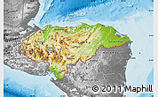 Physical Map of Honduras, desaturated, land only