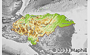 Physical Map of Honduras, desaturated