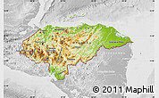 Physical Map of Honduras, lighten, desaturated