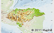 Physical Map of Honduras, lighten