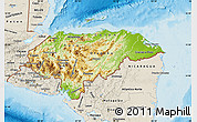 Physical Map of Honduras, shaded relief outside