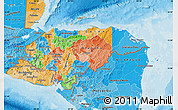 Political Map of Honduras, political shades outside