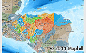 Political Map of Honduras, semi-desaturated, land only