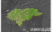 Satellite Map of Honduras, darken, desaturated