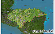 Satellite Map of Honduras, darken, land only