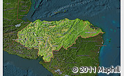 Satellite Map of Honduras, darken