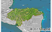 Satellite Map of Honduras, lighten, desaturated, land only