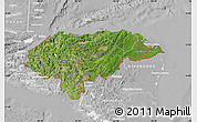 Satellite Map of Honduras, lighten, desaturated
