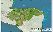Satellite Map of Honduras, lighten, land only