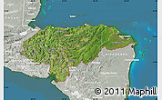 Satellite Map of Honduras, lighten, semi-desaturated, land only