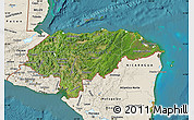 Satellite Map of Honduras, shaded relief outside, satellite sea