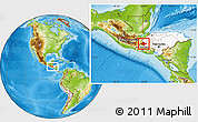 Physical Location Map of Ocotepeque, highlighted country