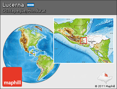 Physical Location Map of Lucerna, highlighted country