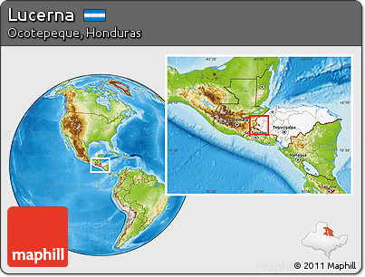 Physical Location Map of Lucerna, highlighted country