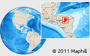 Shaded Relief Location Map of Catacamas